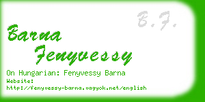 barna fenyvessy business card